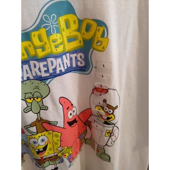 Delta Pro Weight Mens T-Shirt SpongeBob SquarePants Large White Nickelodeon NEW - Picture 3 of 6